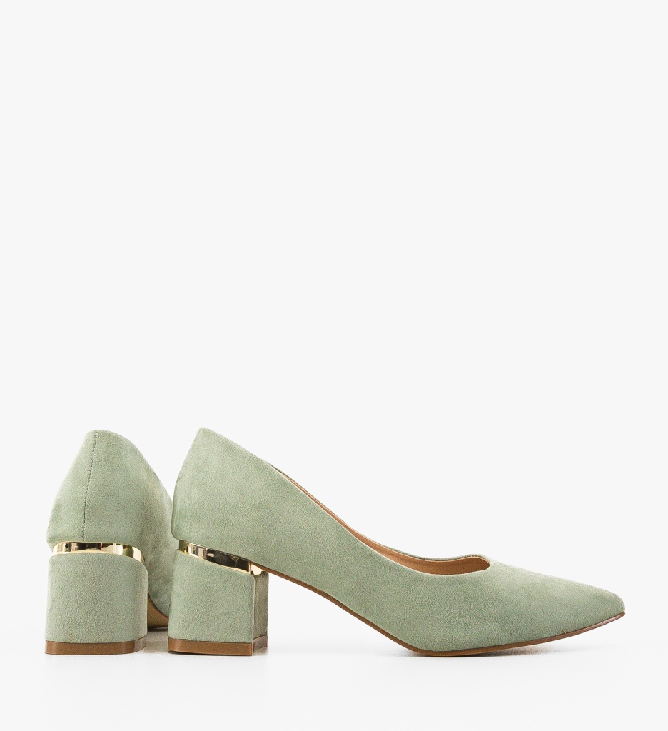 Pantofi Toc Verzi Eleganți Hazmelo - imagine 4