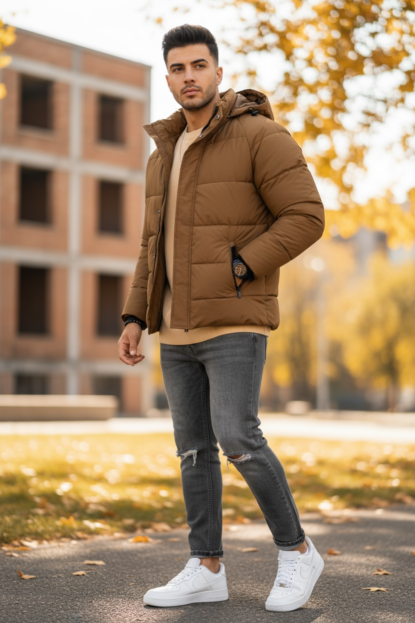 Geacă Bărbați Imblănită de Iarnă Călduroasă