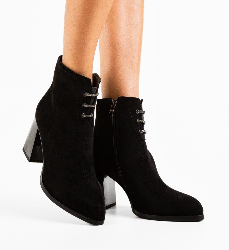Botine Dama Bone Negre | Eleganță și Confort
