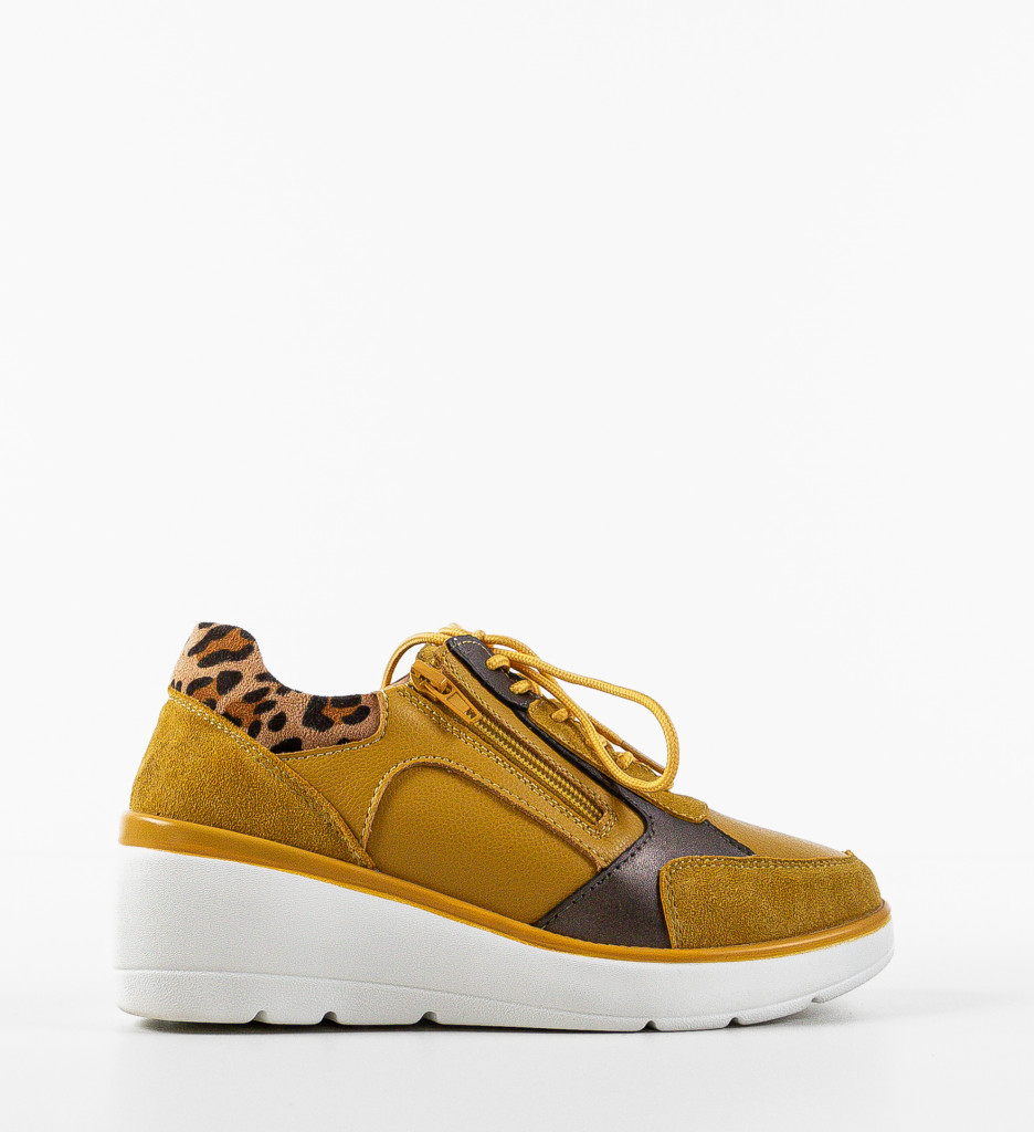 Sneakers Dama Nysa Galbeni - Confort & Stil - imagine 4