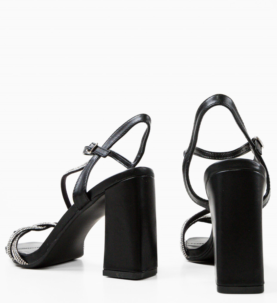 Sandale cu Toc Chaggit Negre - Eleganță și Stil - imagine 8