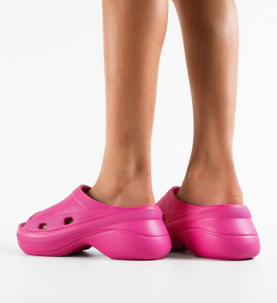 Papuci Dama Kayla Fuchsia - Sandale Confortabile - imagine 3
