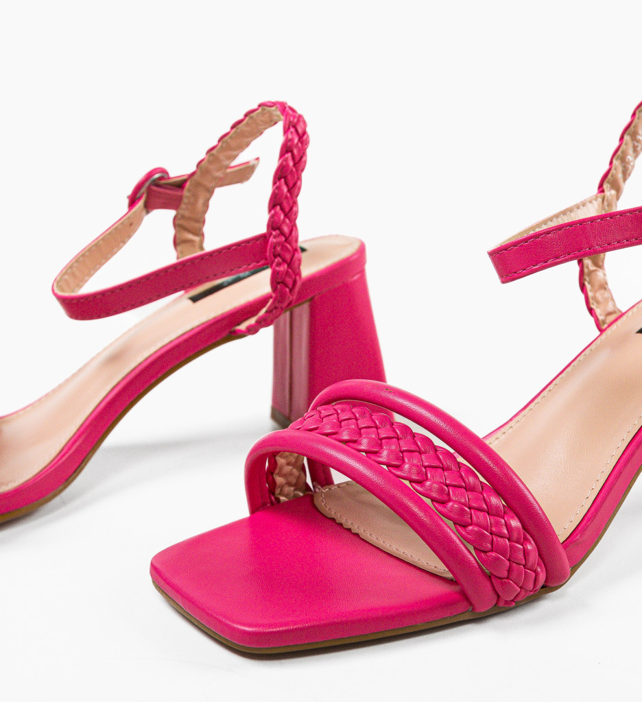 Sandale cu Toc Fuchsia Anna | Stil Refined - imagine 5