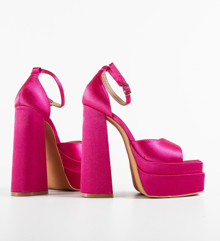 Sandale cu Toc Laverne Fuchsia - Eleganță Vibrantă - imagine 6
