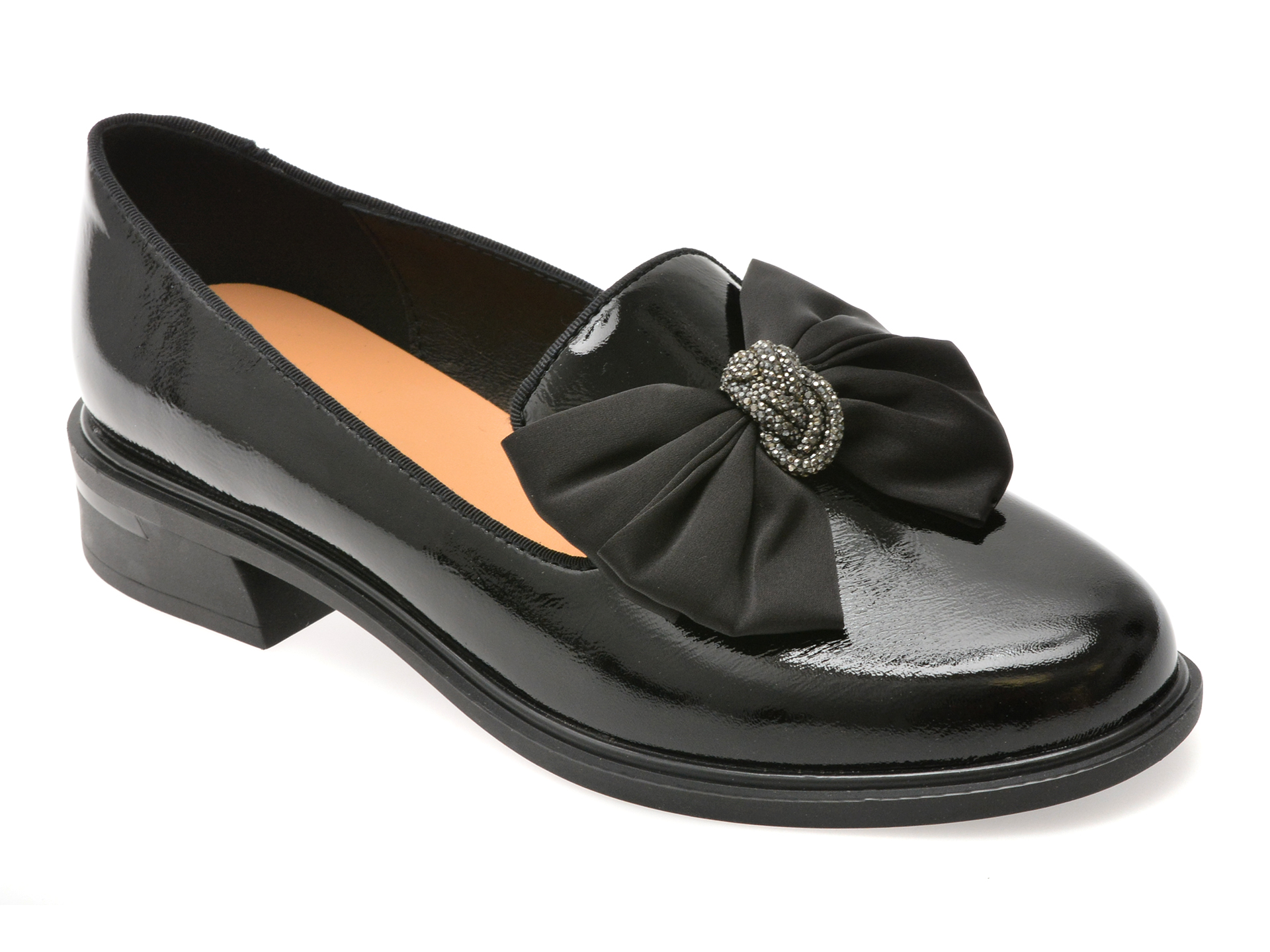 Pantofi EPICA negri din piele lacuită