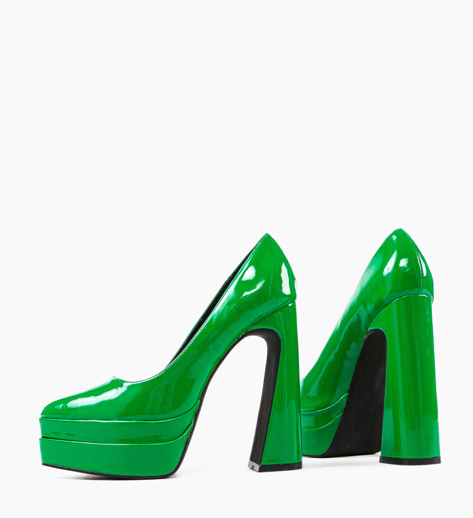 Pantofi Toc Dyscarpe Verzi | Stil Unic - imagine 6