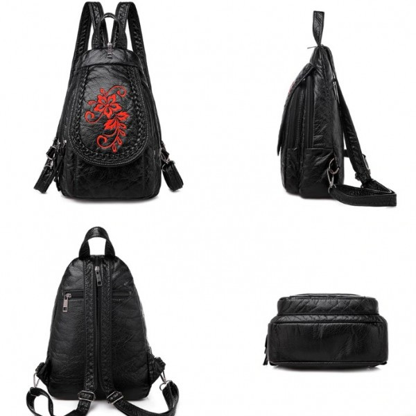 Rucsac Dama E-LY GT367 Negru, Piele Ecologica - imagine 4