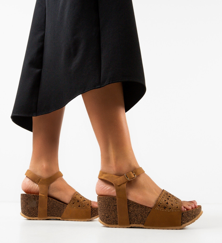 Platforme Dama Tessa Camel - Stil și Confort - imagine 2