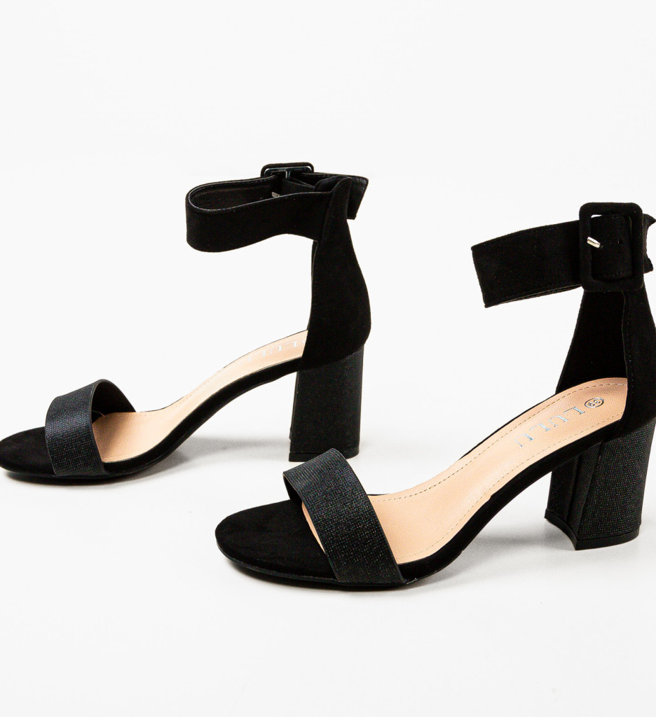 Sandale Dama Shperry Negre cu Toc Elegant - imagine 6