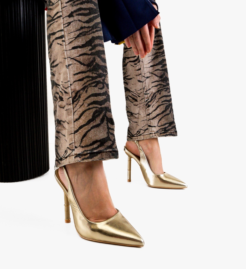 Pantofi dama Bates Aurii - Eleganță și Stil - imagine 6
