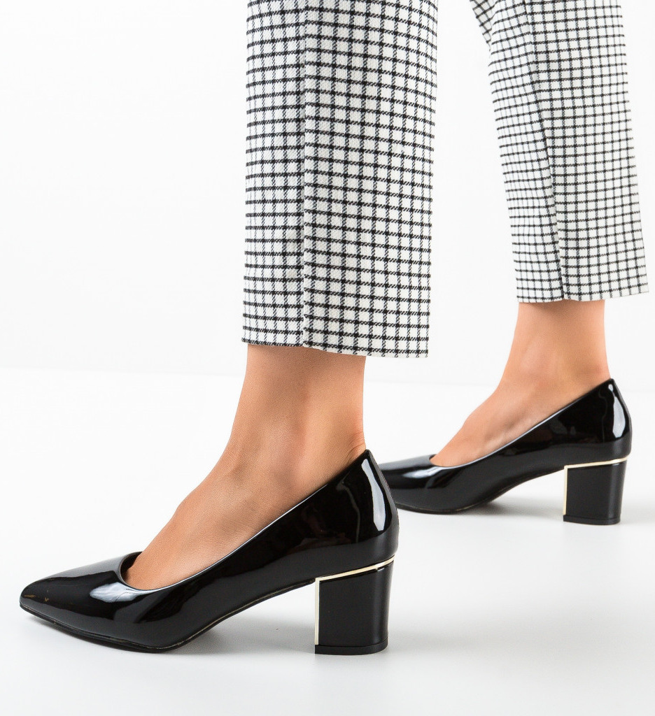 Pantofi Coles Negri | Toc Elegant pentru Ocazii - imagine 2