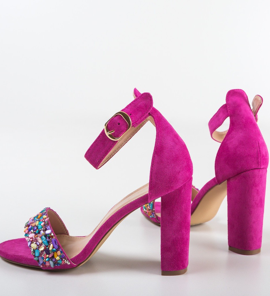 Sandale Marink Fuchsia cu Toc Elegant - imagine 6
