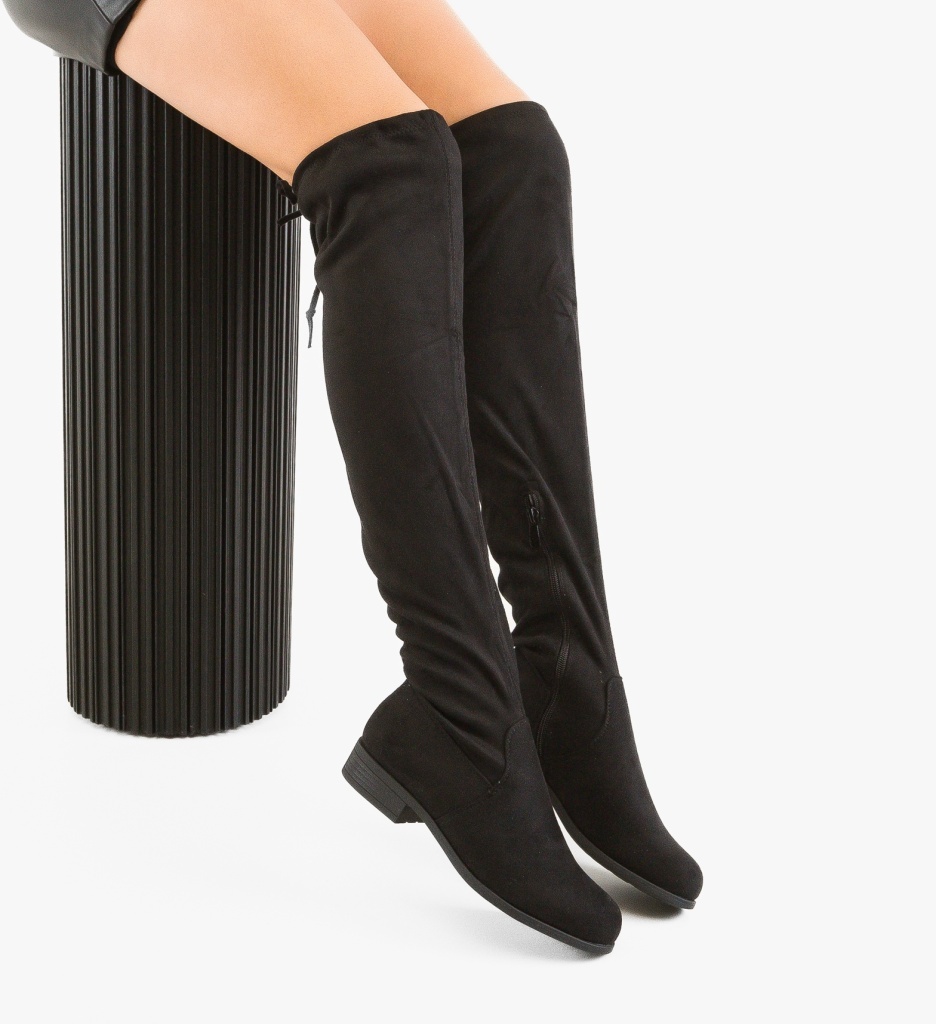 Cizme Dama Rites Negre Depurtat | Stil Urban - imagine 2