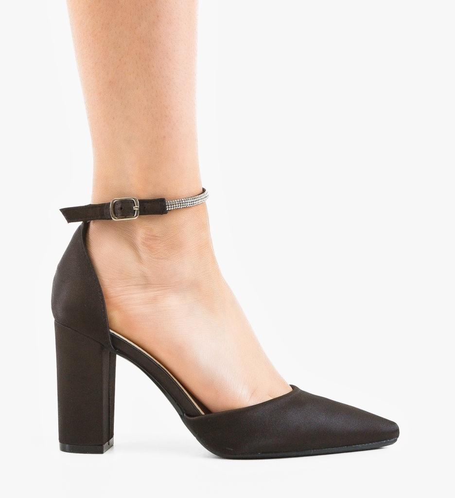 Pantofi dama cu toc Rose Negri Eleganți - imagine 6