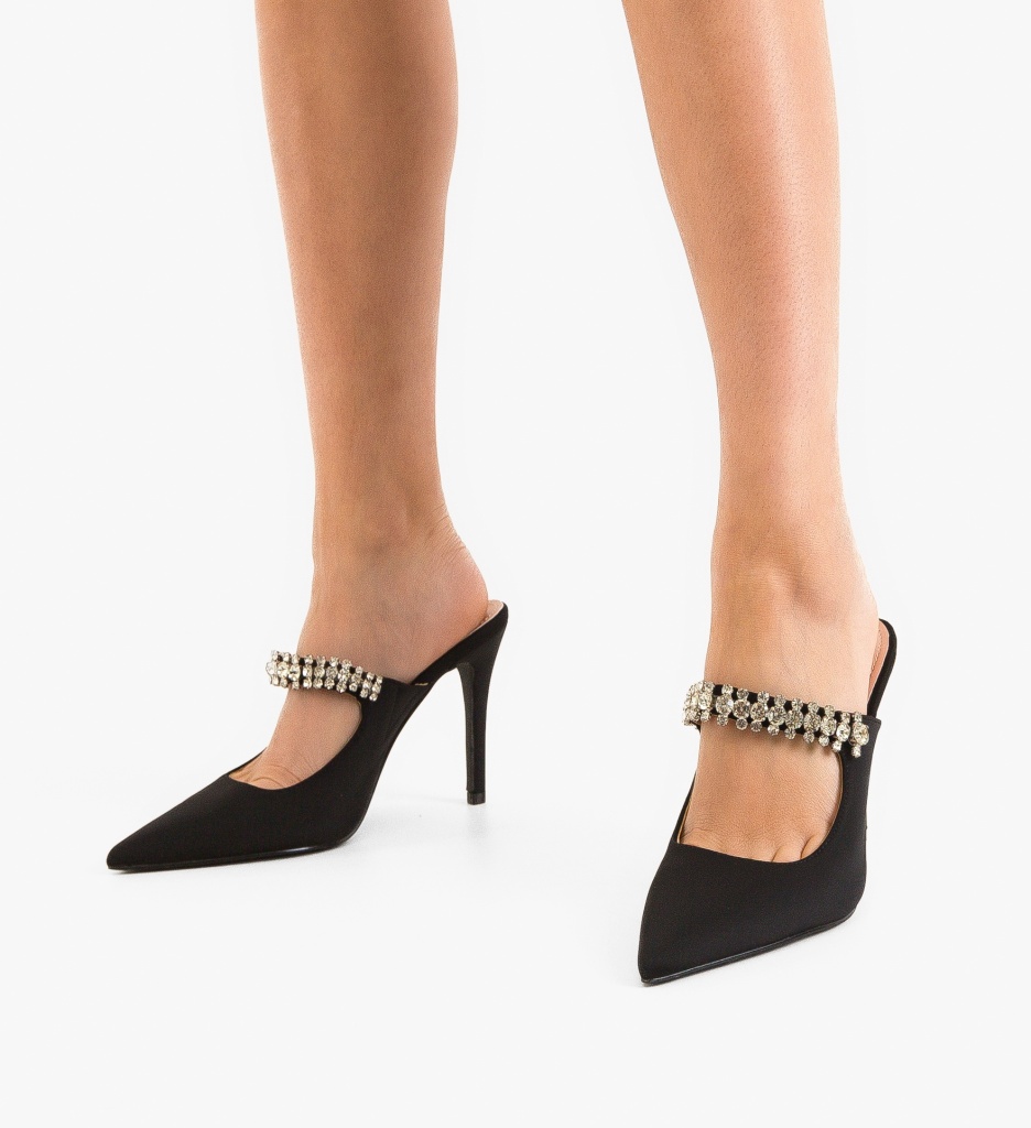 Pantofi Dama Zayn Negri cu Toc Eleganți - imagine 4