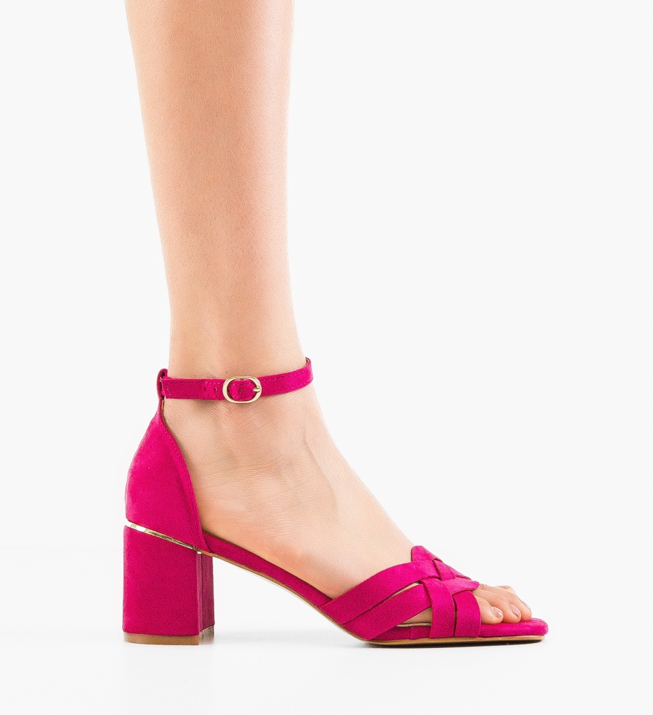 Sandale Toc Larson Fuchsia | Eleganță și Stil - imagine 6