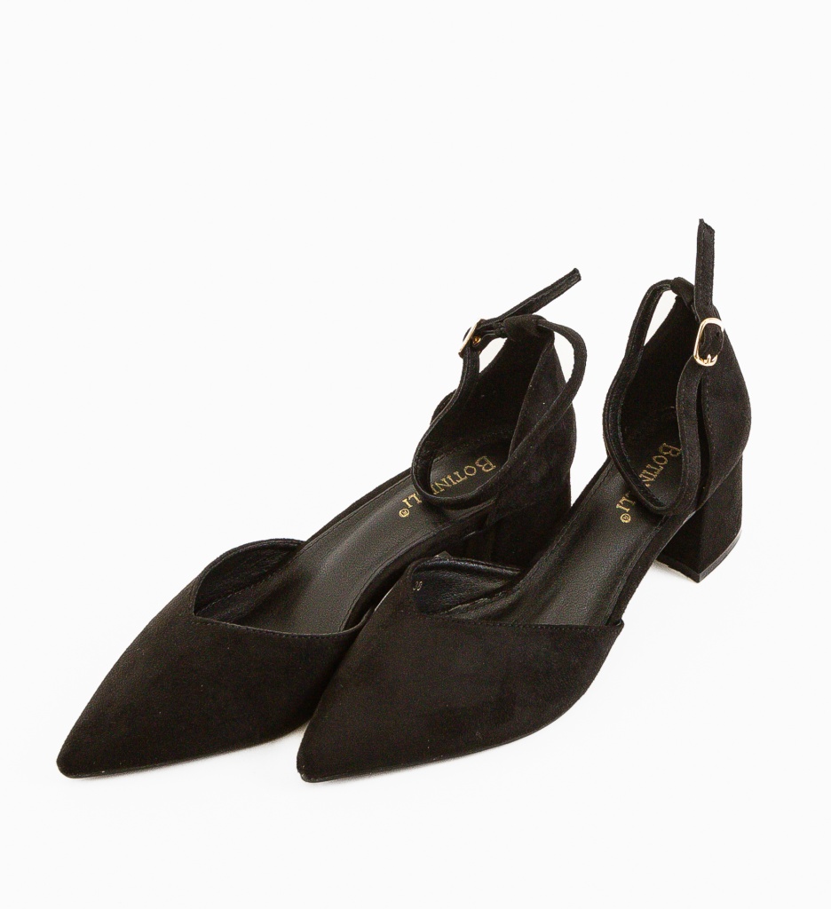 Pantofi Neyny Negri Eleganți cu Toc - imagine 6