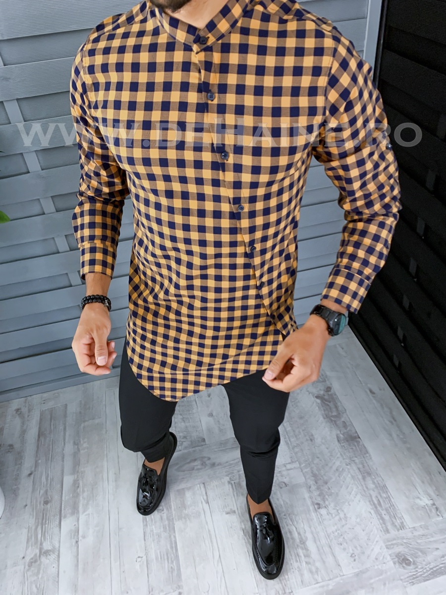 Cămăși Bărbați Asimetrică Slim Fit Carouri