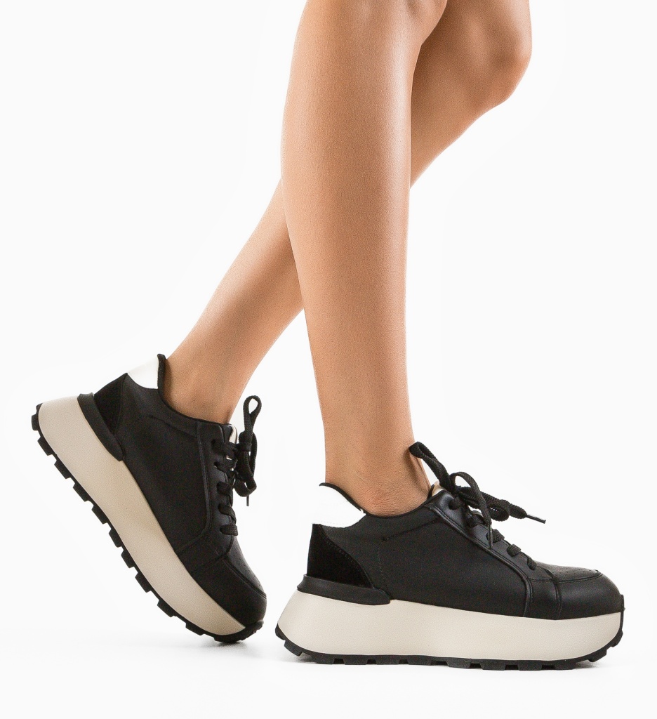 Sneakers Dama Reqa Negri - Confort și Stil - imagine 3
