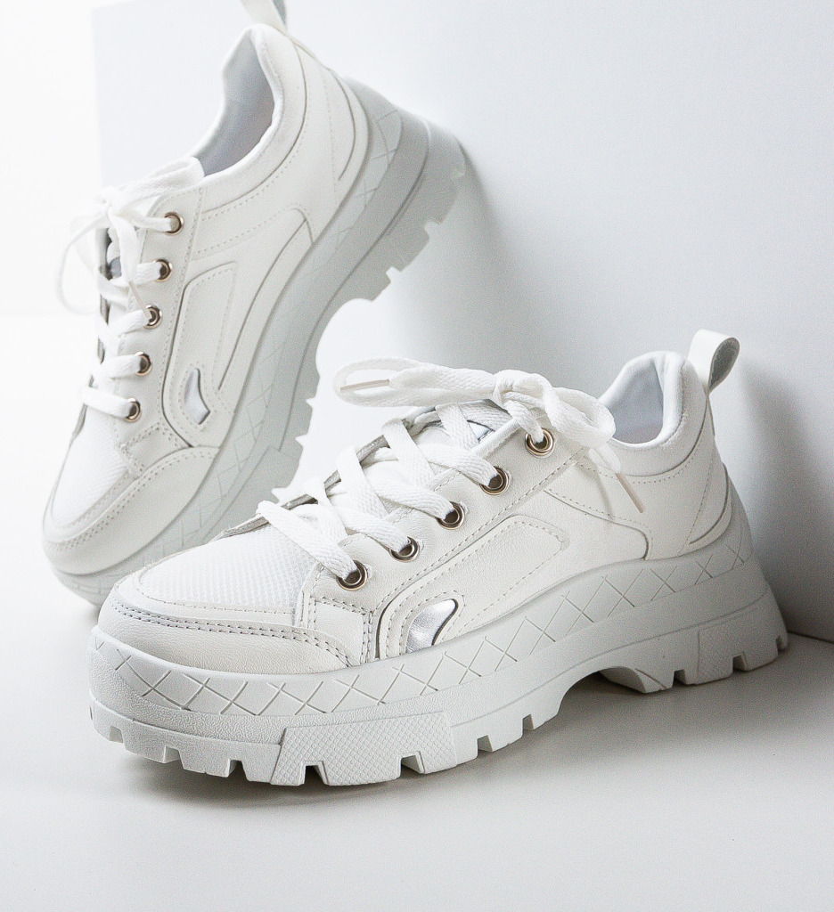 Sneakers Dama Maliha Albi | Confort și Stil - imagine 6