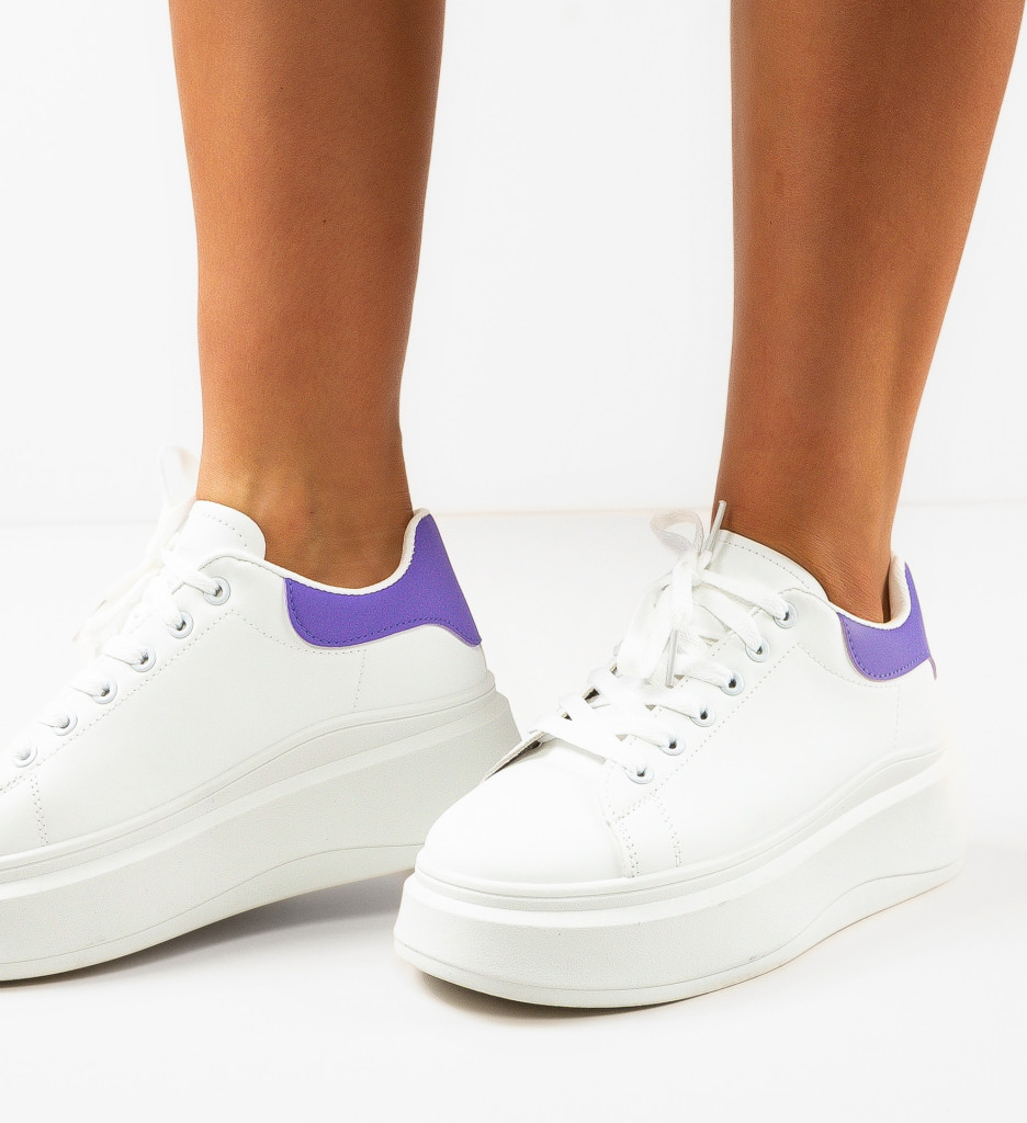 Sneakers Dama Sasha Albi - Confort și Stil - imagine 2