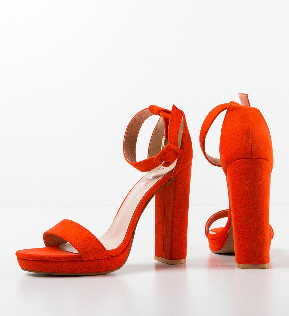 Sandale Dama Roman Portocalii - Stil Elegant - imagine 7