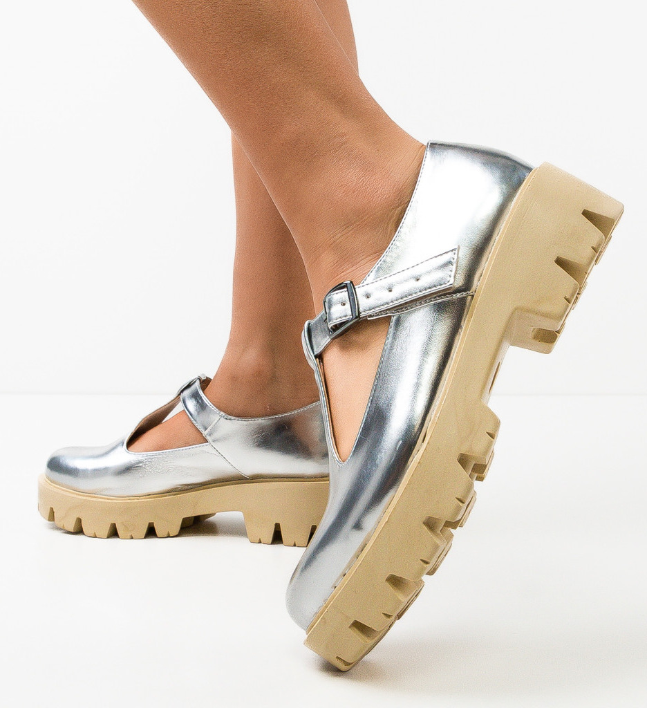 Pantofi Casual Lybon Argintii - Stil & Confort - imagine 3