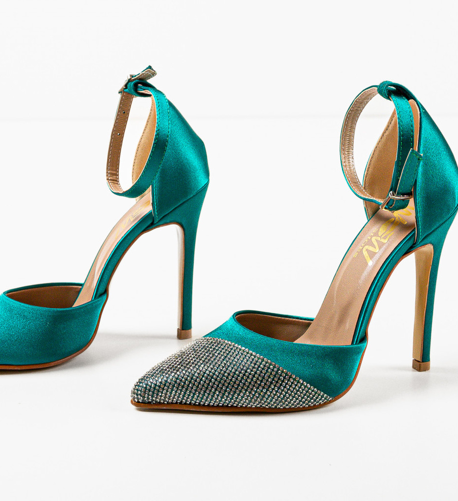 Pantofi Katar Verzi cu Toc Eleganți - imagine 4