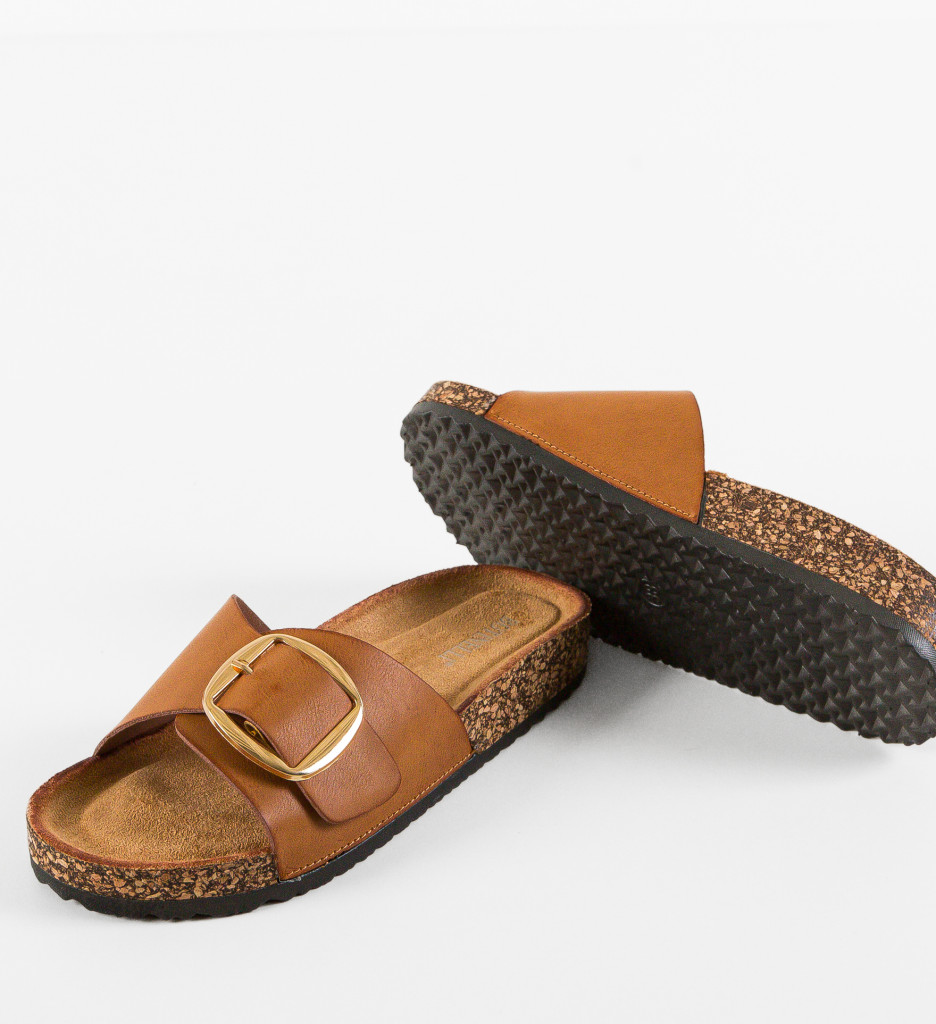 Papuci Dama Terry Camel | Confort Premium - imagine 7