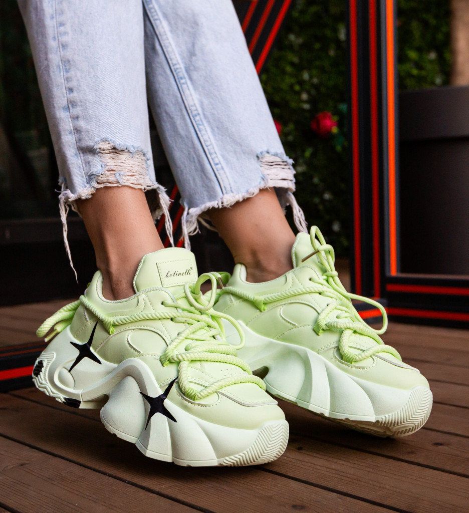 Staruye Sneakers Dama Verzi | Stil Modern - imagine 2
