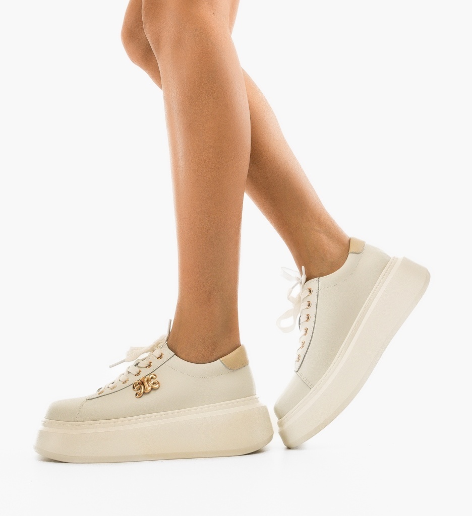 Sneakers Dama Nobless Albi - Confort și Stil - imagine 2