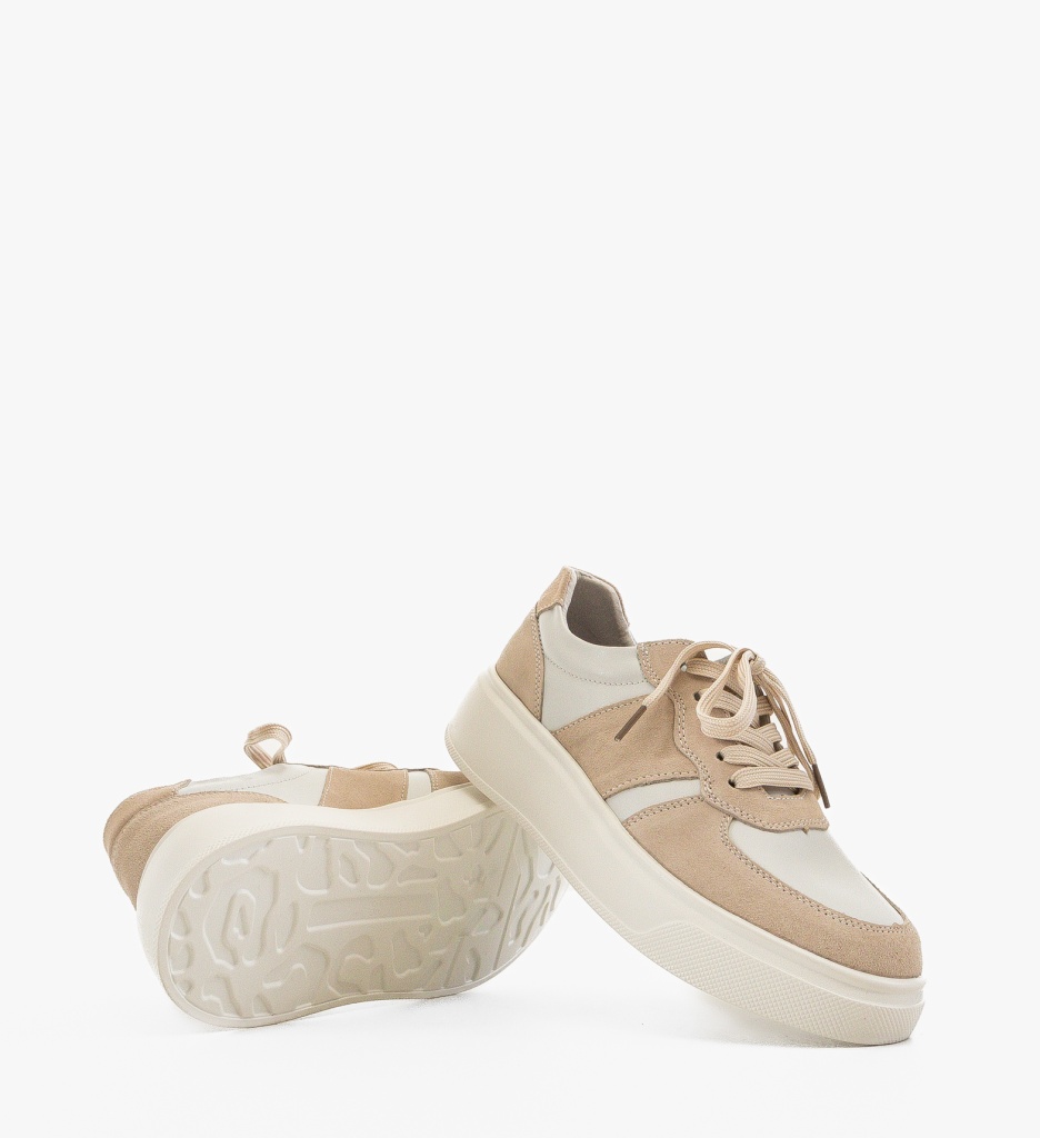 Sneakers Dama Miriam Bej Piele Naturală - imagine 6
