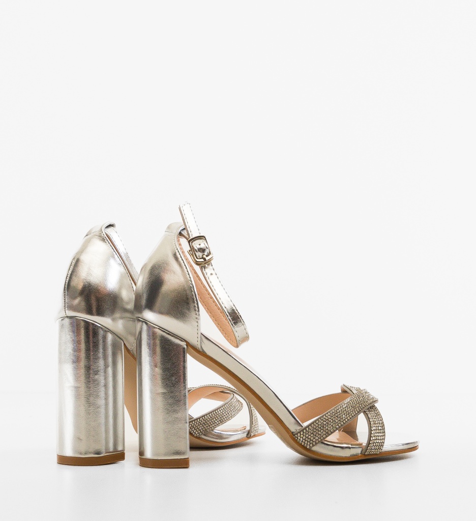 Sandale Dama Worma Argintii Elegante - imagine 2