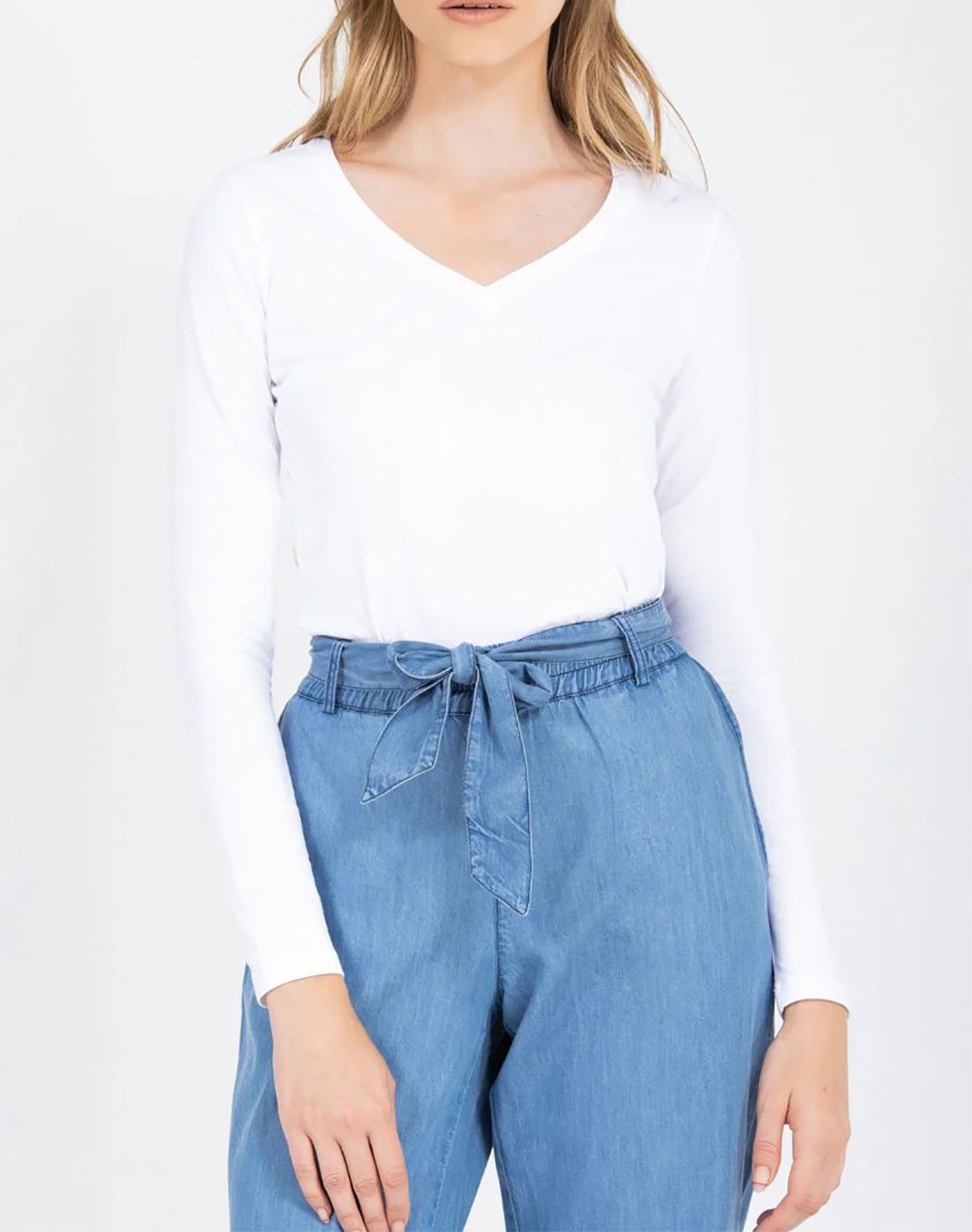 Bluză Nautica V-Neck Bumbac - Comfort Stil