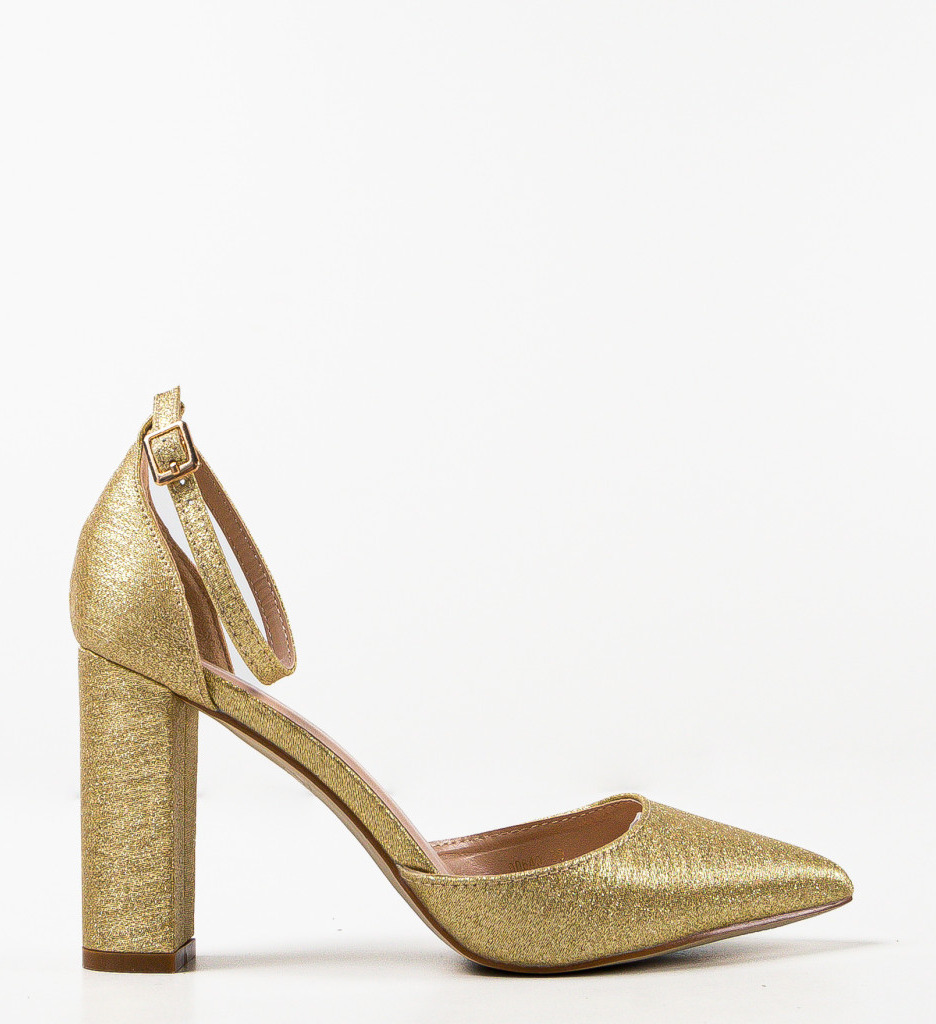 Pantofi cu toc Nakara Aurii - Eleganță și Stil - imagine 5