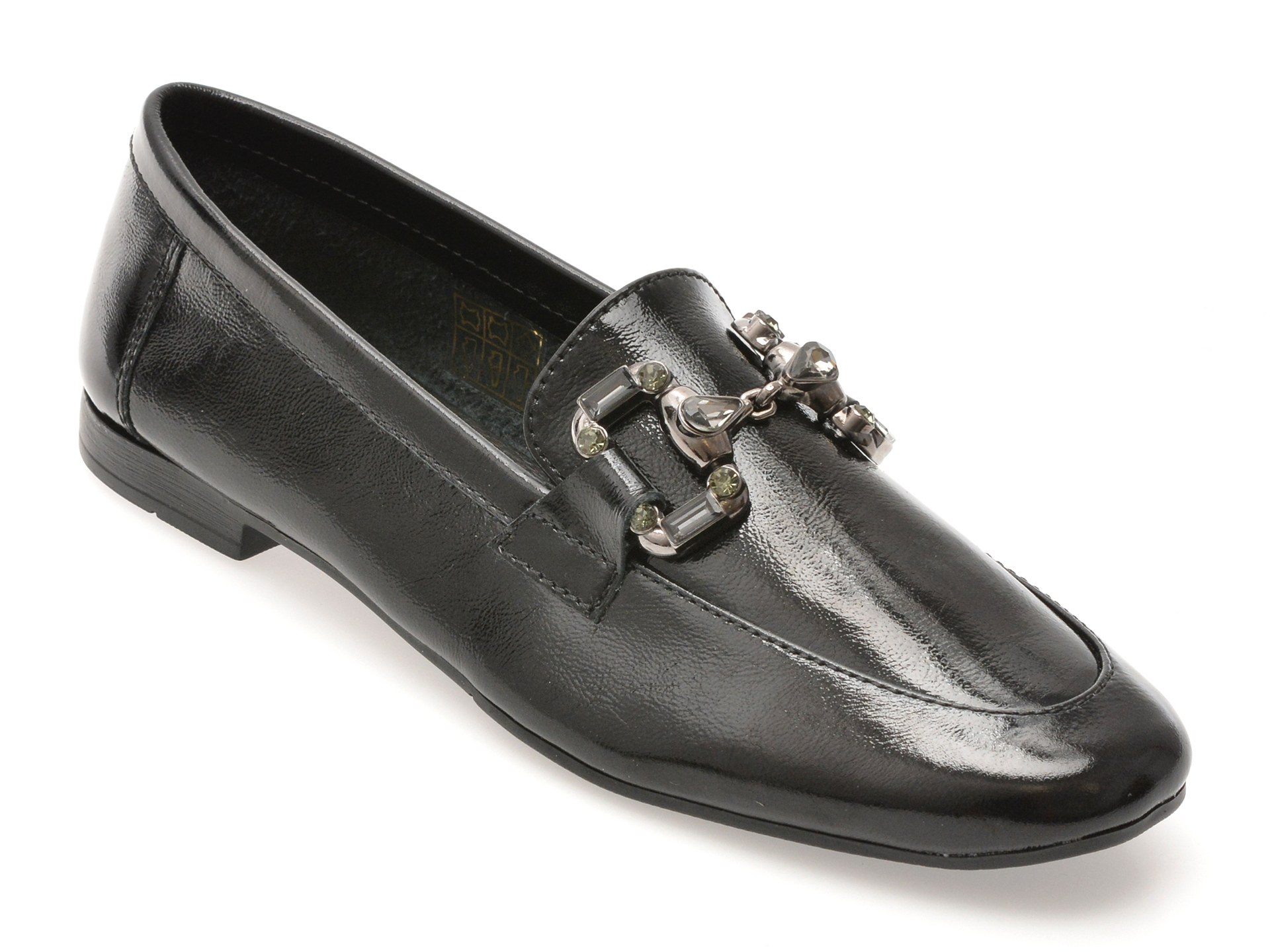 Mocasini EPICA Negri Piele Lacuită Eleganță