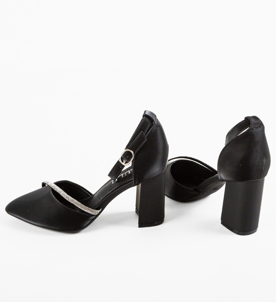 Pantofi Dama Dem cu Toc Eleganți Negri - imagine 6