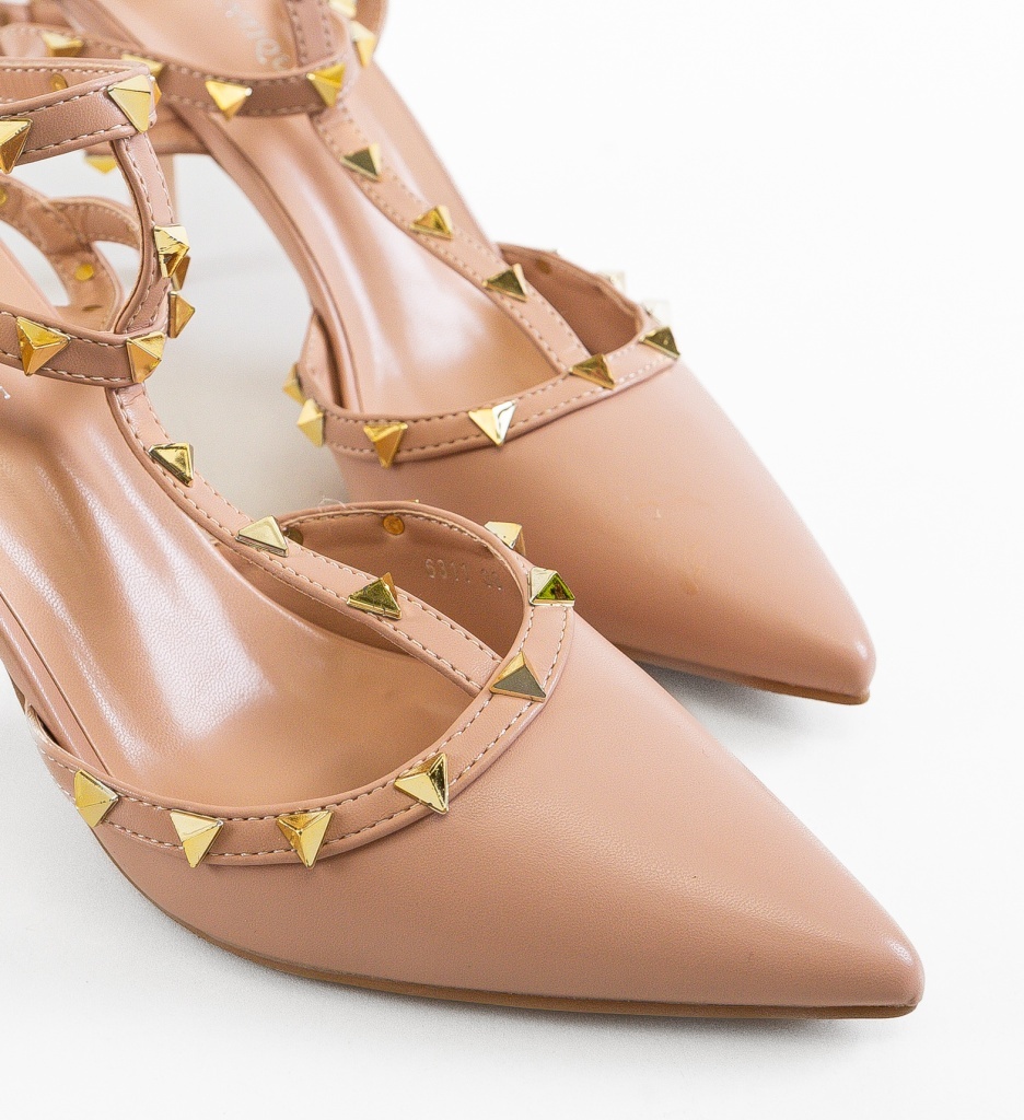 Pantofi Dama Huberta Nude Eleganți - imagine 5
