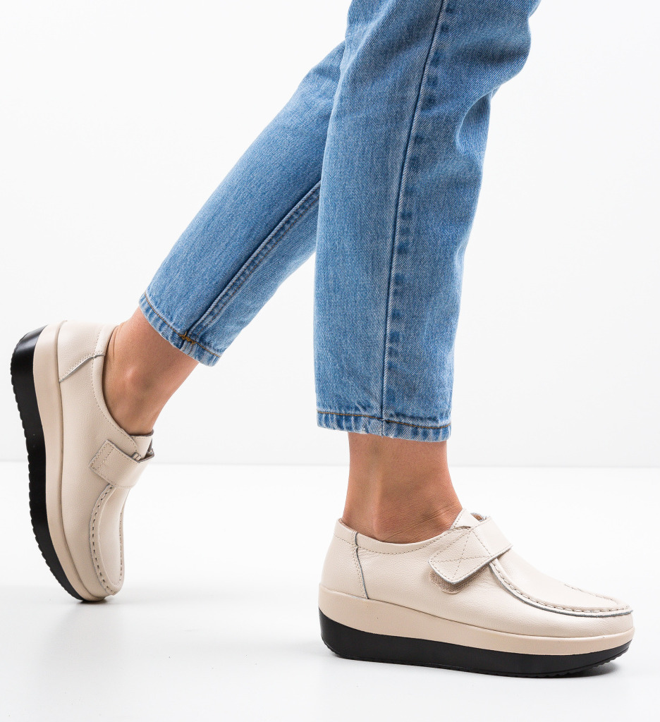 Pantofi Casual Groma Bej | Confort și Eleganță - imagine 3