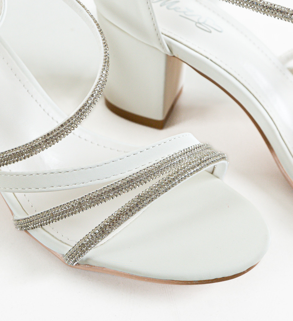 Sandale Lynia Albe cu Toc Elegant - imagine 6