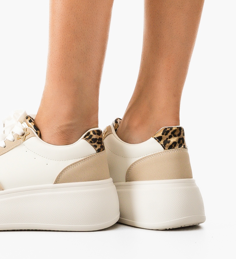 Sneakers Dama Halima Bej - Confort & Stil - imagine 3