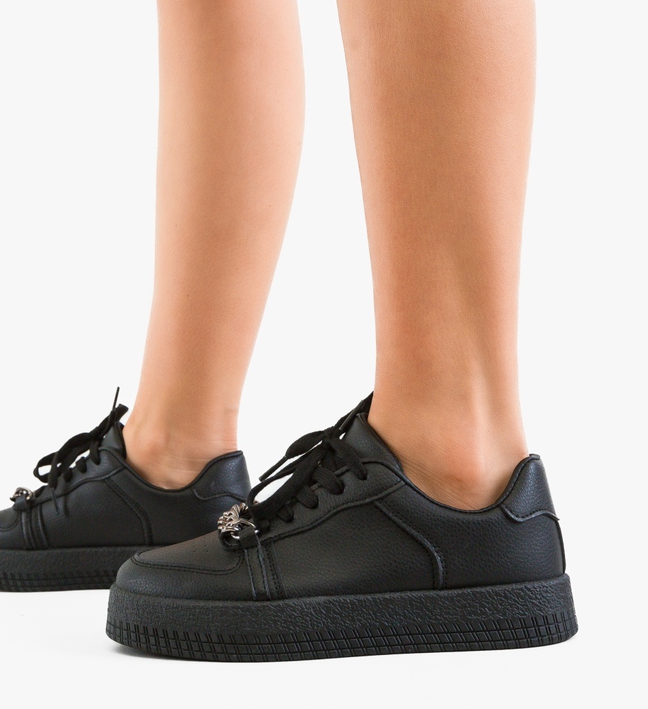 Sneakers Dama Myrga Negri | Confort și Stil Urban - imagine 2