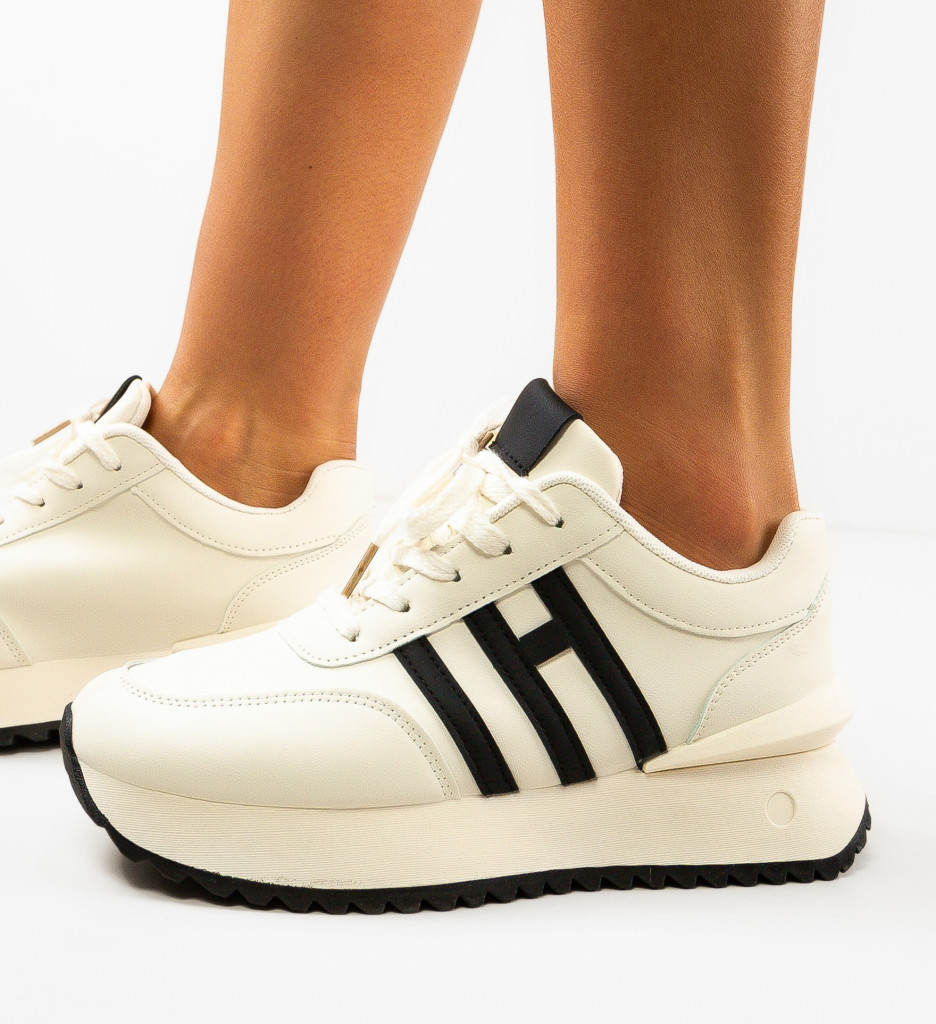 Pantofi Sport Casia Albi | Confort Zilnic - imagine 2