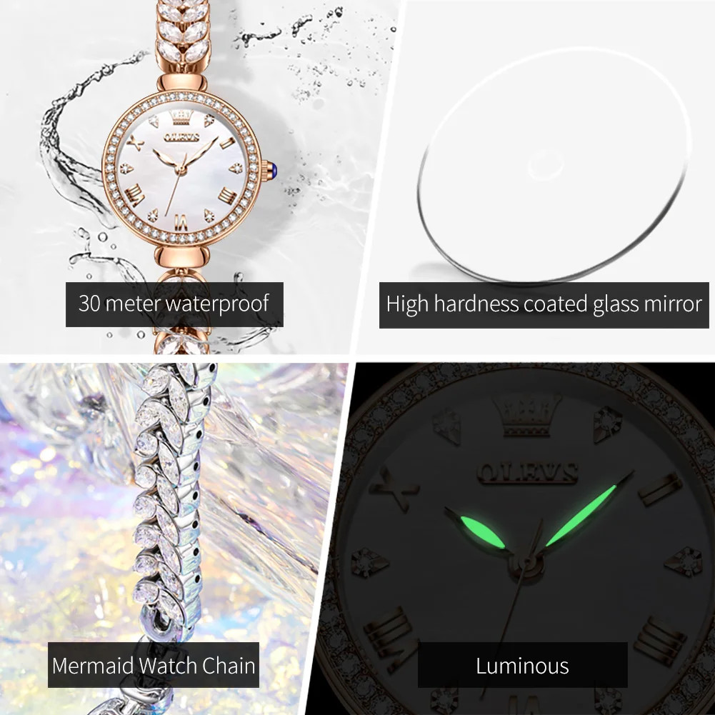 Ceas Dama Olevs CS1612 Rose Gold Elegant - imagine 3
