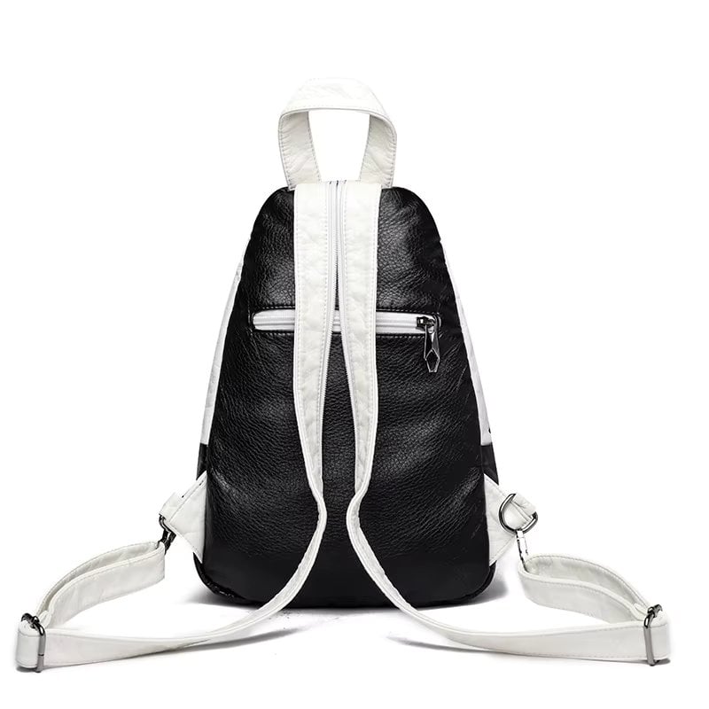 Rucsac Dama Picadili Rilena - Design Elegant Rosu/Alb - imagine 4