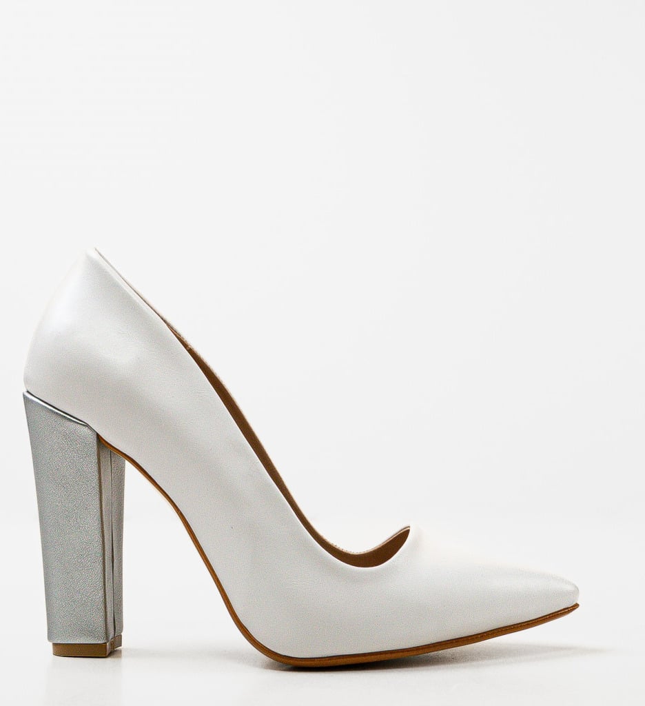 Pantofi cu toc Sorca Albi | Eleganți și Moderni - imagine 5
