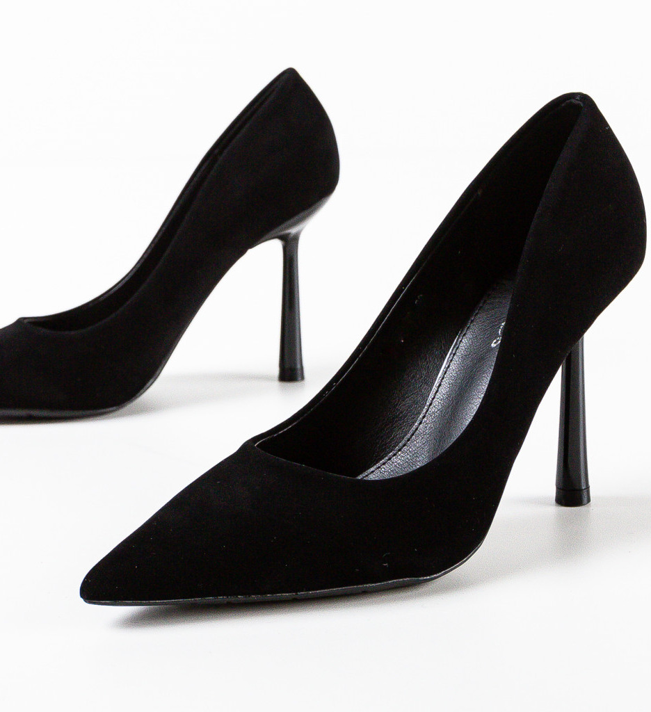 Pantofi Dama Emmett Negri Eleganți cu Toc - imagine 5