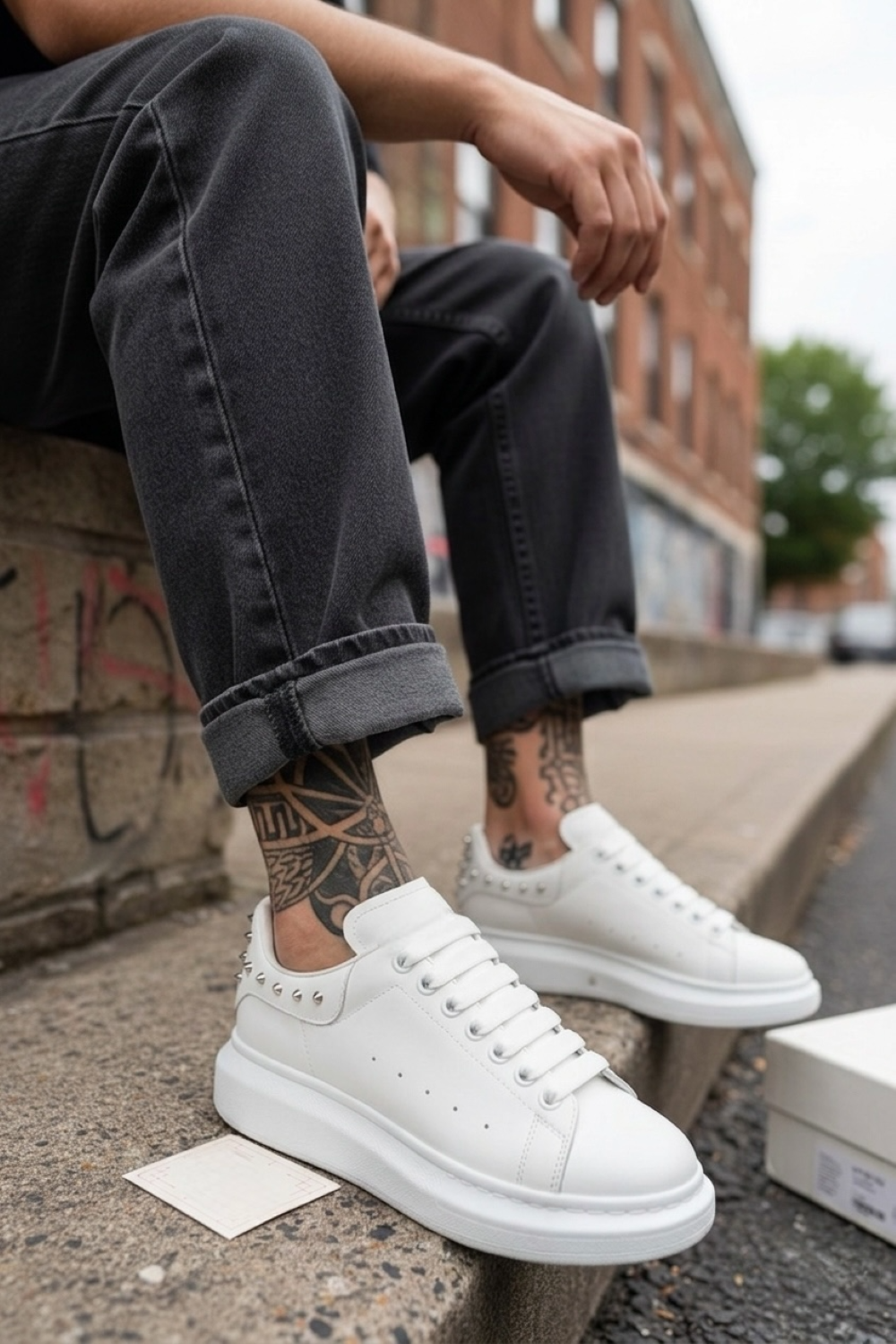 Adidași Casual Bărbați Albi, Confort Superior - imagine 2