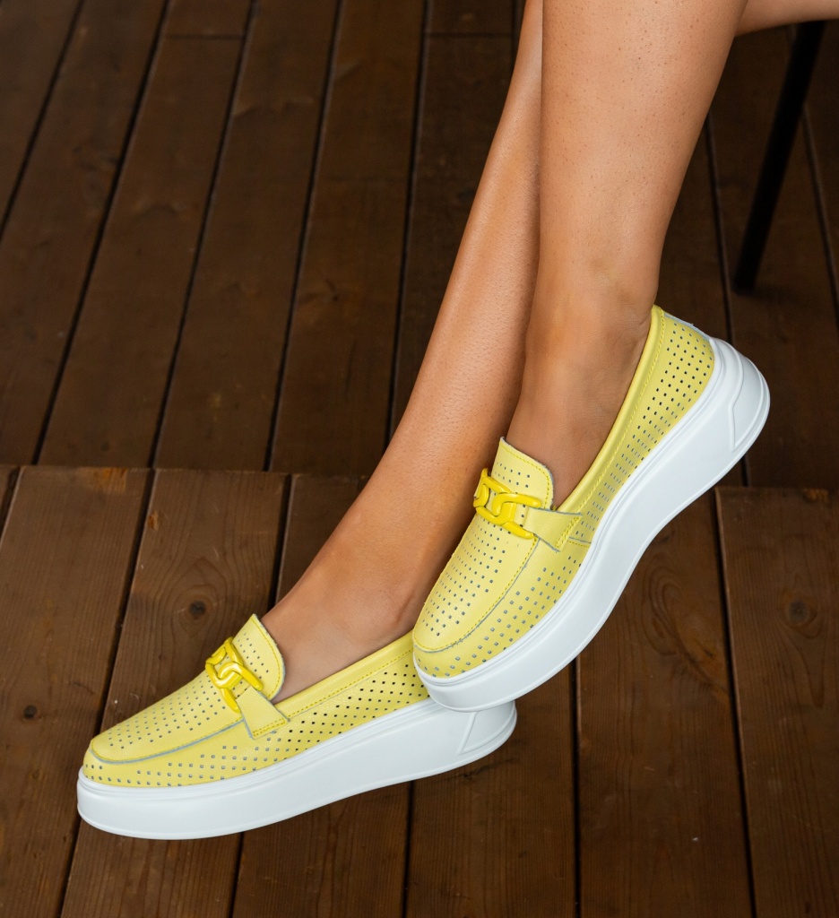 Pantofi Casual Lezzer Galbeni - Confort și Stil - imagine 2