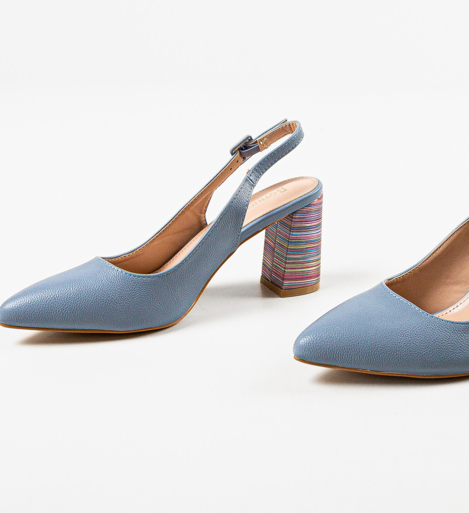 Pantofi Toc Soka Albastru - Eleganță și Stil - imagine 5